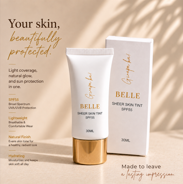 BELLE Sheer Skin Tint SPF55 PA++++ (CC Tint) - Sunscreen