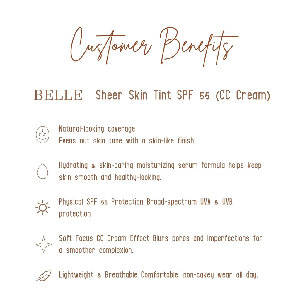 BELLE Sheer Skin Tint SPF 55 (CC Tint) - Sunscreen